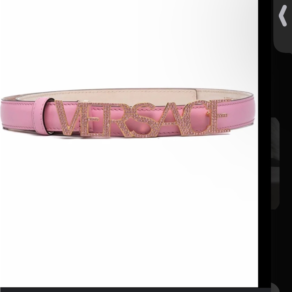Versace crystal logo buckle belt